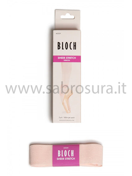 Bloch A0529 Nastro in raso elasticizzato trasparente rosa 22 mm