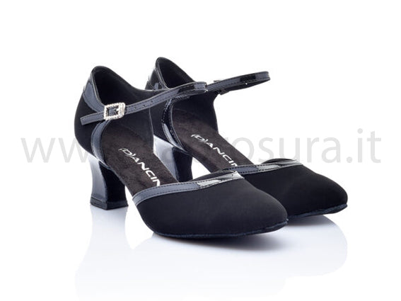 DL9920 nabuk e vernice nero tacco 5 cm