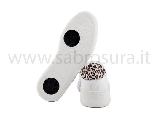 Groovies Mumbai pelle bianca e leopard