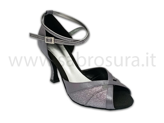 LL409 raso e glitter CDF tacco 8 cm