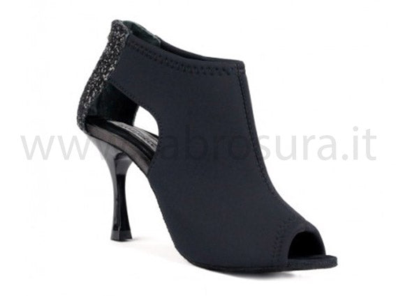 PDL810 neoprene e glitter nero tacco 9 cm