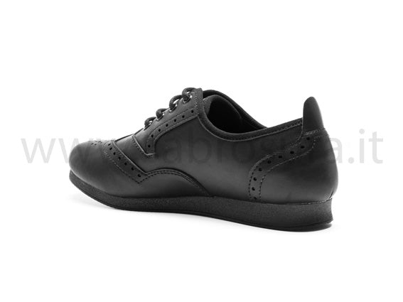Rumpf Sammy R1611 pelle nera suola zeppa 1 cm