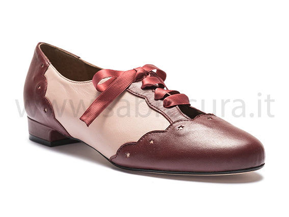 RL9239 pelle bordeaux e cipria tacco 2 cm