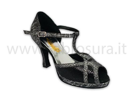 TDL3299P dunk e lucertolina nera tacco 8,5 cm