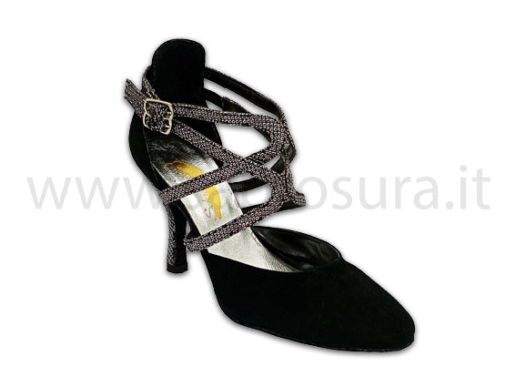 TDL4766 camoscio e luminor nero tacco 9 cm