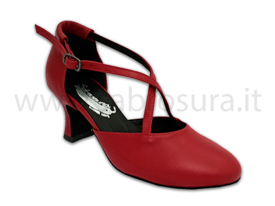 TL01 "Cuccarini" nappa rossa tacco 5 cm