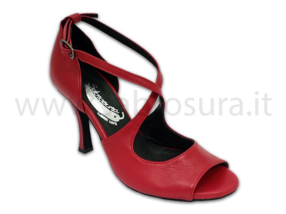 TL137 nappa rossa tacco 9 cm