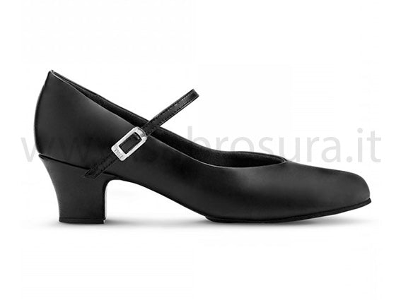 Bloch S0379L Broadway Lo carattere pelle vegana nera tacco 4 cm