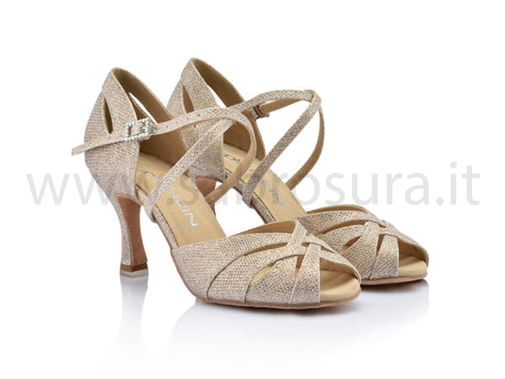 DL7092 glitter oro tacco 7,5 cm