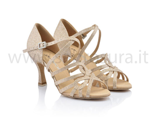 DL8771 glitter oro tacco 7,5 cm