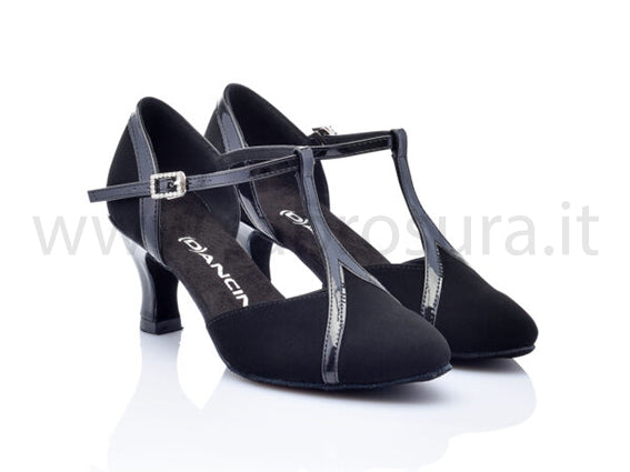 DL9419 nabuk e vernice nera tacco 5,5 cm