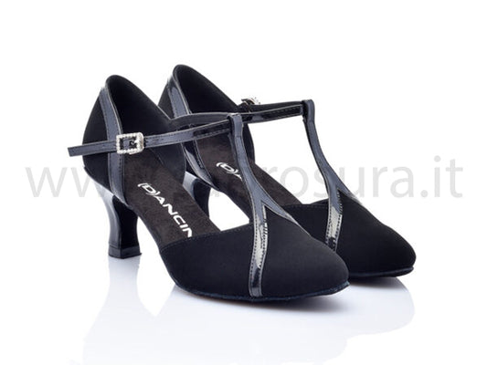 DL9419 nabuk e vernice nera tacco 5,5 cm