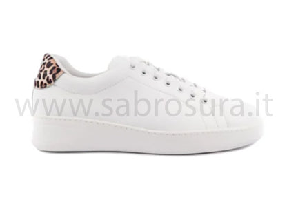 Groovies Mumbai pelle bianca e leopard