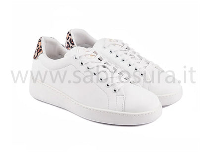 Groovies Mumbai pelle bianca e leopard