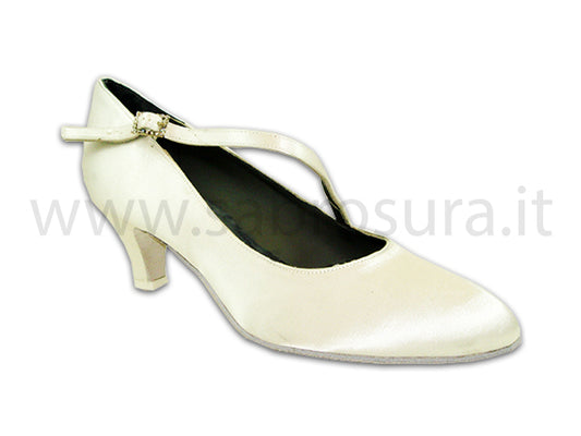 HL264 raso bianco tacco 5 cm
