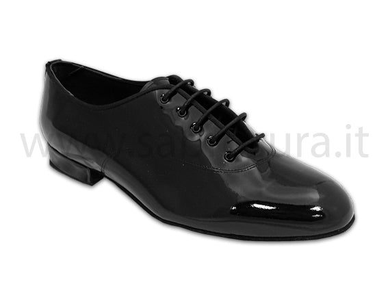 HMZED101 pelle nera effetto vernice tacco 2 cm