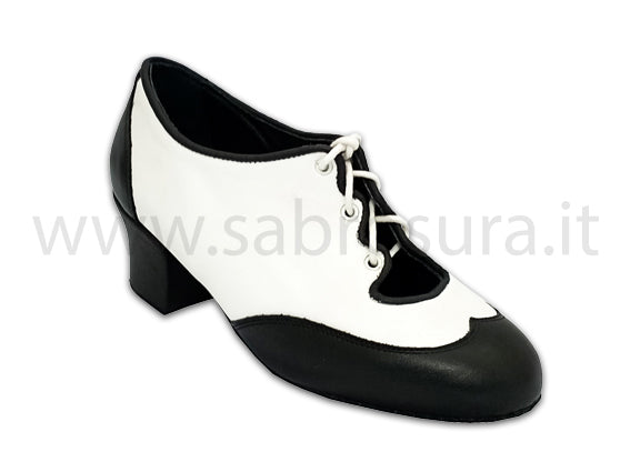 JLAdele pelle bianca e nera tacco 4 cm