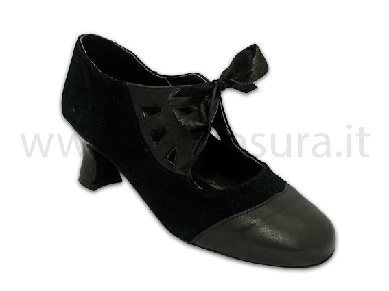 JLRita pelle e camoscio nero tacco 5 cm