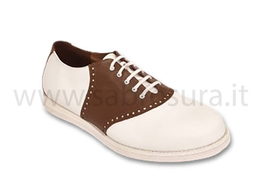 LMSW1Z nappa bianca e marrone suola zeppa 1 cm