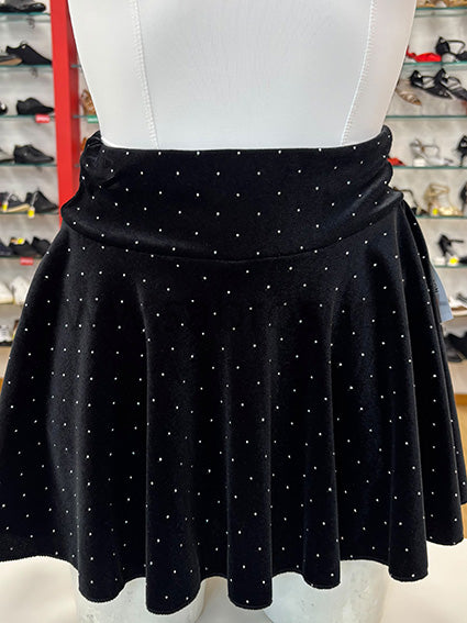 Mini con pantaloncino in velluto e strass