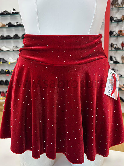 Mini con pantaloncino in velluto e strass
