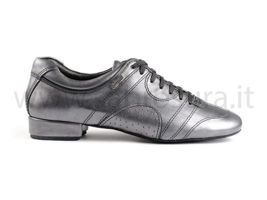 PDM001 Casual pelle argento nera tacco 2 cm