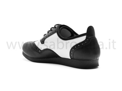 Rumpf Sammy R1611 pelle bianca e nera suola zeppa 1 cm
