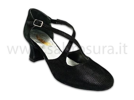 TDL3737 lucertolina nera tacco 5 cm