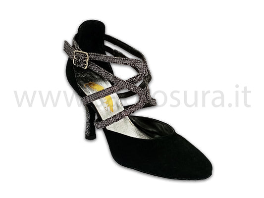 TDL4766 camoscio e luminor nero tacco 9 cm