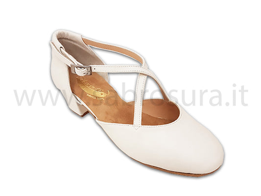 TL01 "Cuccarini" nappa bianca tacco 3 cm