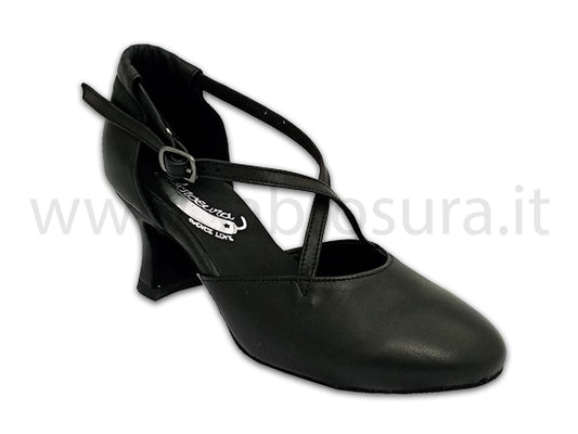 TL01 "Cuccarini" nappa nera tacco 5 cm