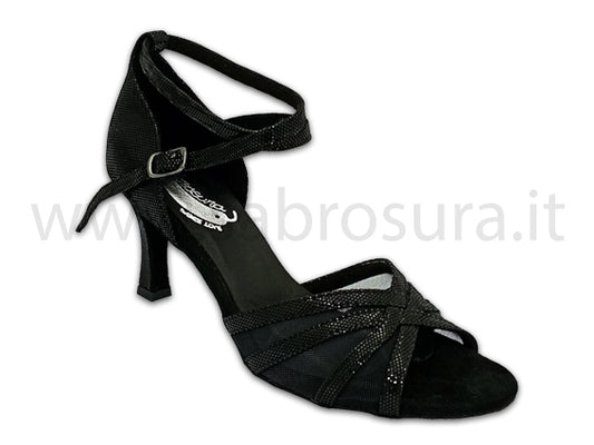 TL29 lamè nero tacco 7 cm