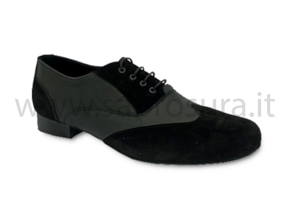 TMAN23 nappa e camoscio nero tacco 2 cm