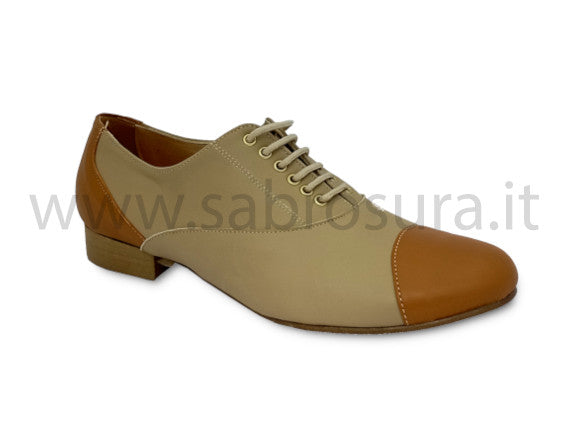 TMAN25C nappa cappuccino e marrone tacco 2 cm