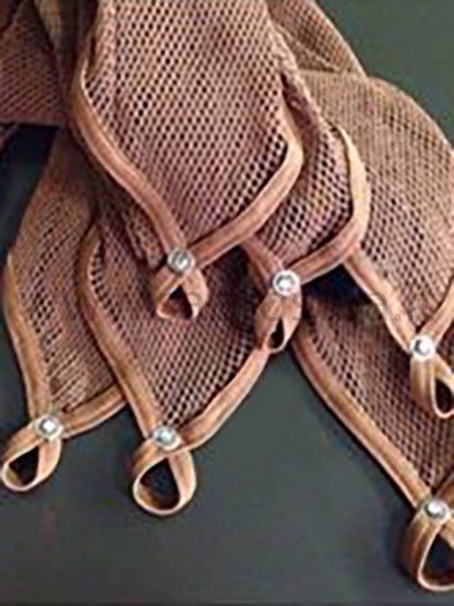 RL collant a rete professionale con anello e strass riga suntan