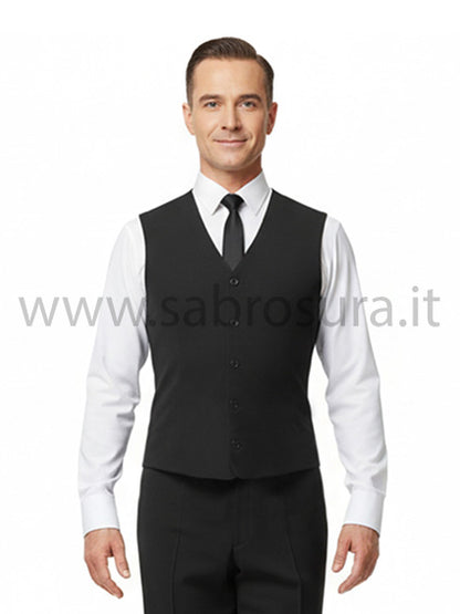 Gilet con spacchetti laterali nero