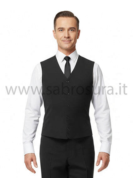 Gilet con spacchetti laterali nero