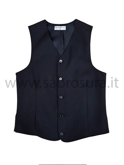 Gilet con spacchetti laterali gessato