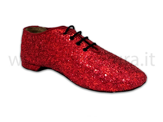 Jazz glitter rosso tacco 1 cm
