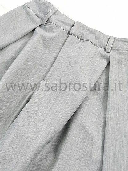 Pantalone pinces sfondo piega grigio wide leg